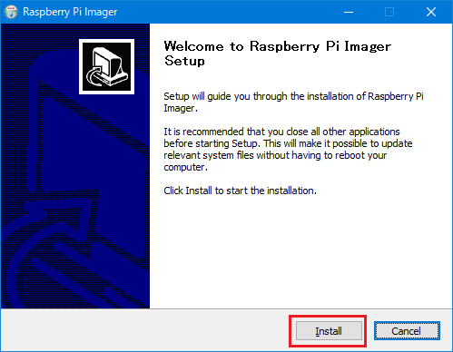 Raspberry Pi OSのImagerのインストール