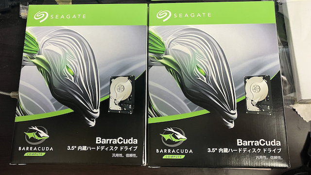SEAGATE BarraCuda 3.5インチ内臓HDD 2TB×2台